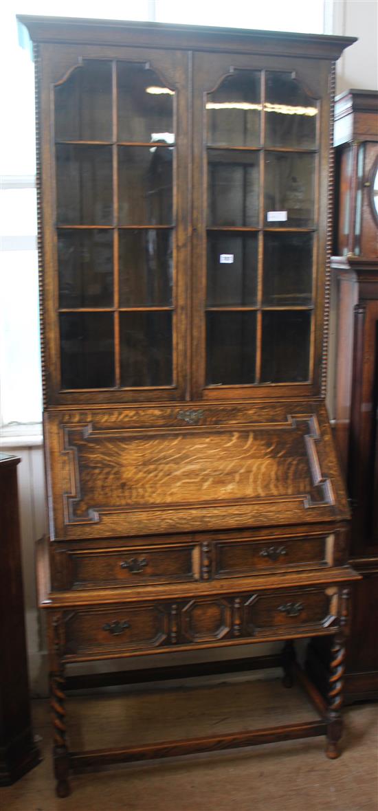 Oak bureau bookcase